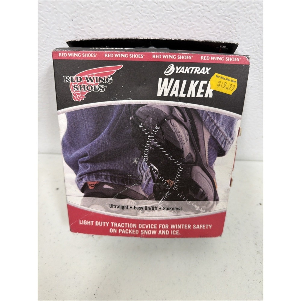 Yaktrax Walk Red Wing Shoes Traction Cleats Large Black Ultralight Spikeless NOB